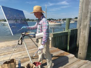 Jan Pawlowski painting on Chappaquiddick - July 2017