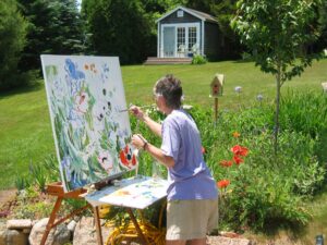 Lillia painting en plein air