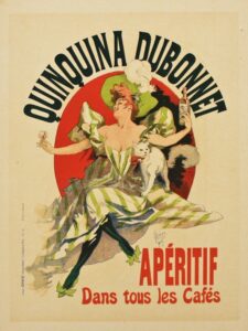 "Quinquina Dubonnet" by Jules Cheret Caption reads: Quinquina Dubonnet / Aperitif available in all cafes.