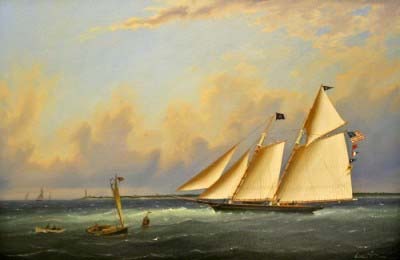 "Return Sail from Nantucket, Off Great Point" by William R. Davis