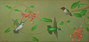 "Hummingbirds in Honeysuckle" by Russell Gordon