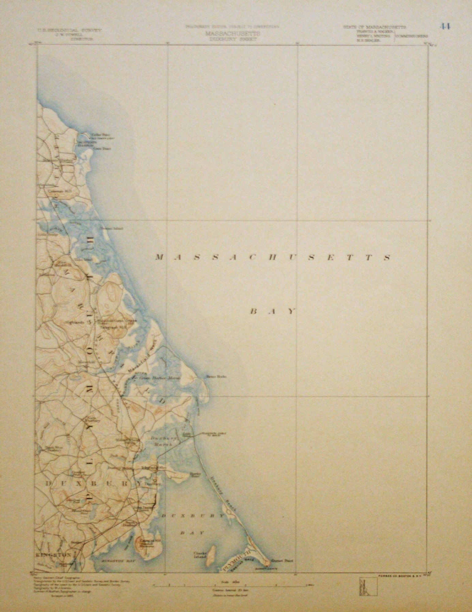 Geological Map of Duxbury 1885