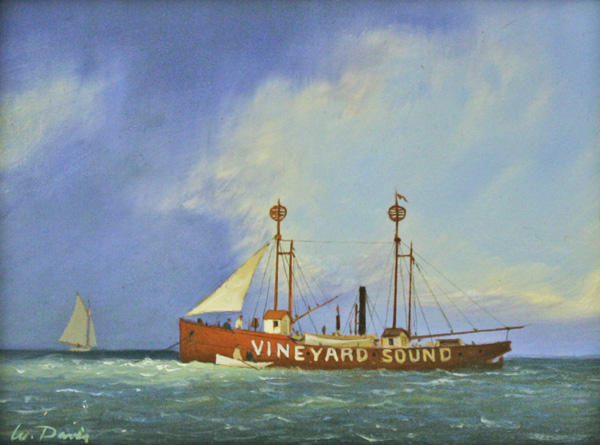 Rain Shower off Vineyard Sound Lightship by William R. Davis